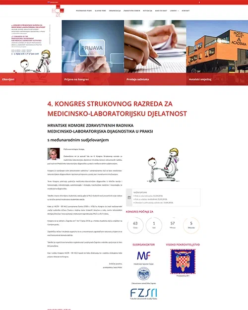 Prikaz web stranice 4. KONGRES STRUKOVNOG RAZREDA ZA MEDICINSKO-LABORATORIJSKU DJELATNOST