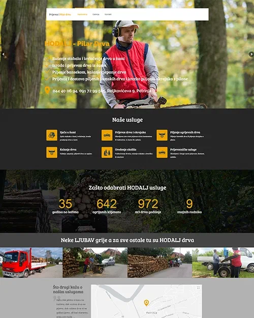 Prikaz web stranice Hodalj – Pilar drva
