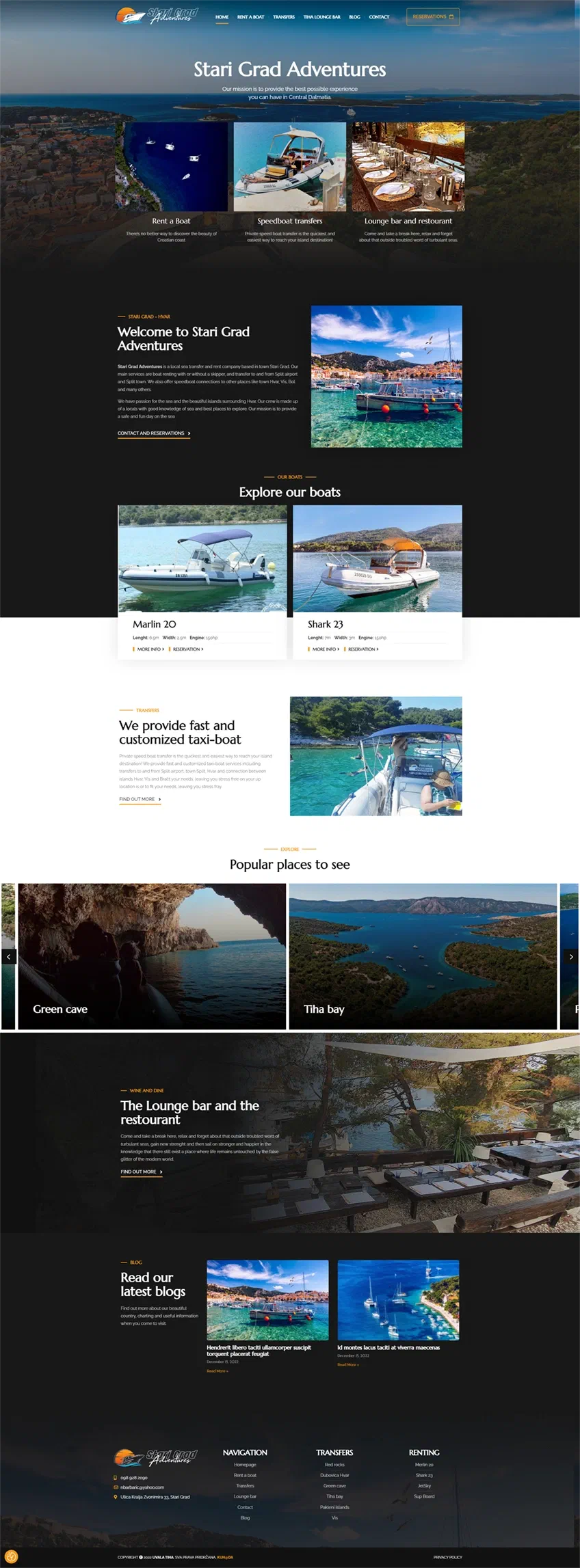 Prikaz web stranice Stari Grad Adventures