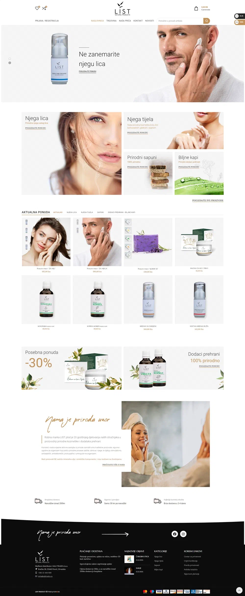 Prikaz web stranice List Natural Products