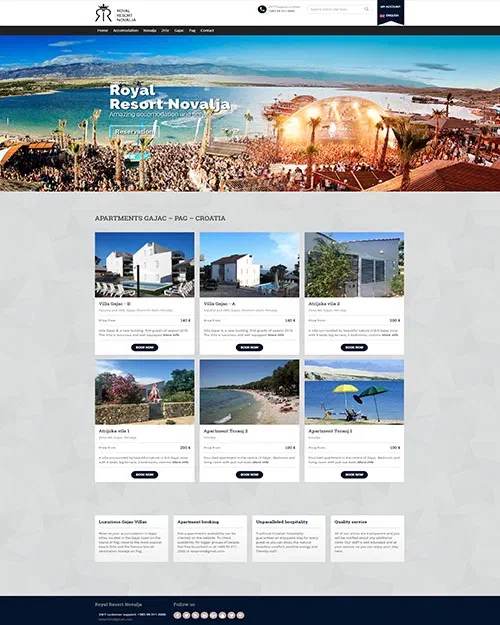 Prikaz web stranice Royal Resort Novalja