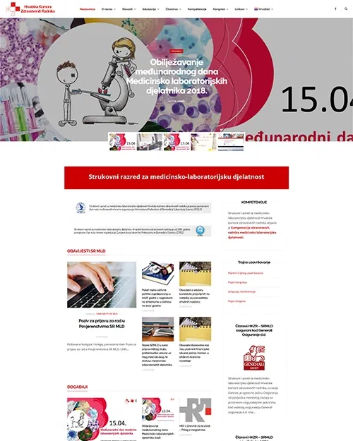 Prikaz web stranice Strukovni razred za medicinsko-laboratorijsku djelatnost