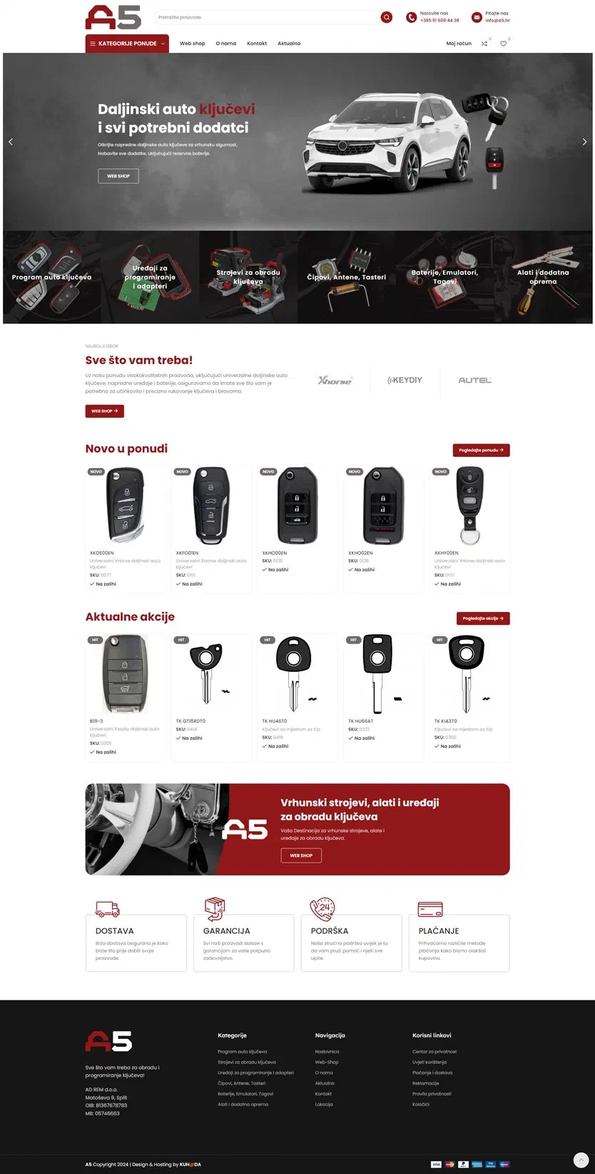 Prikaz web stranice AD REM d.o.o.