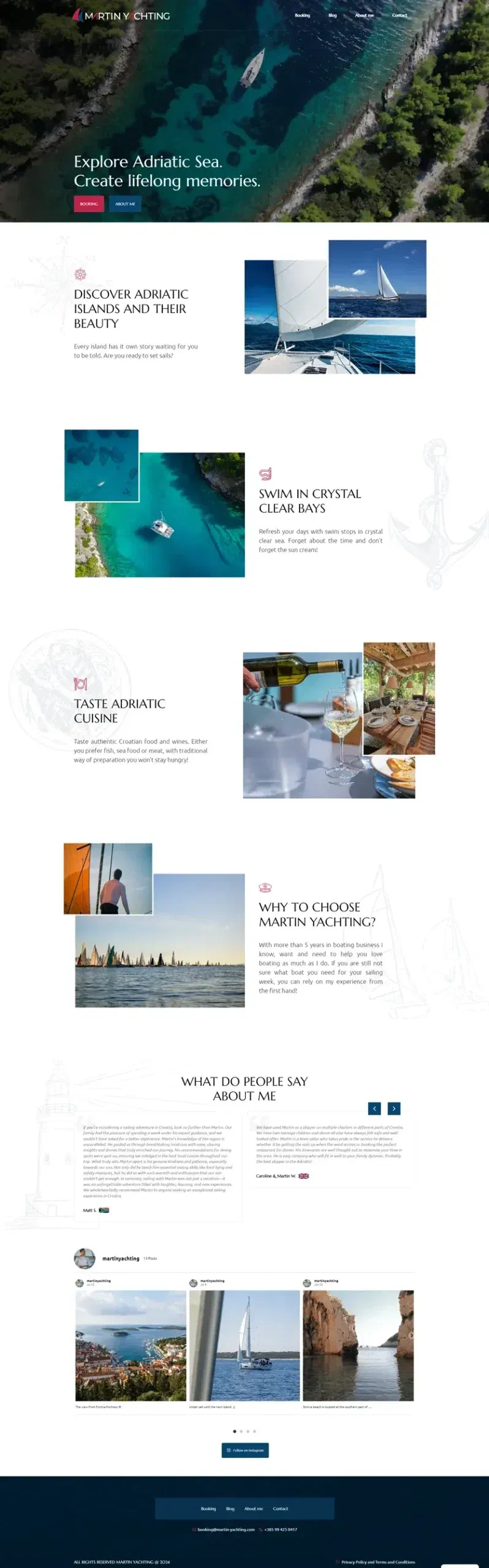 Prikaz web stranice Martin Yachting