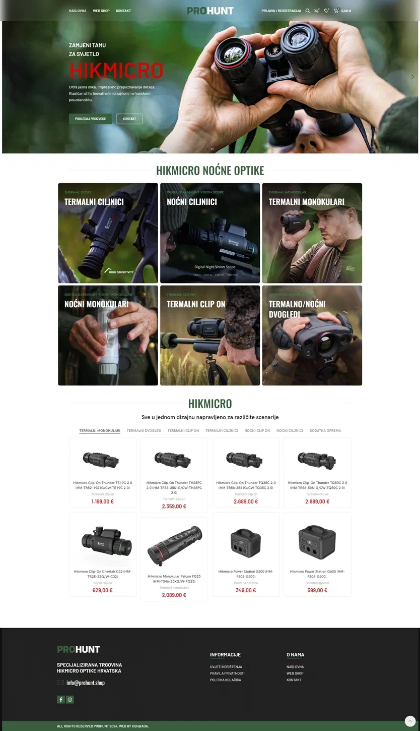 Prikaz web stranice PRO HUNTING MEDIA obrt