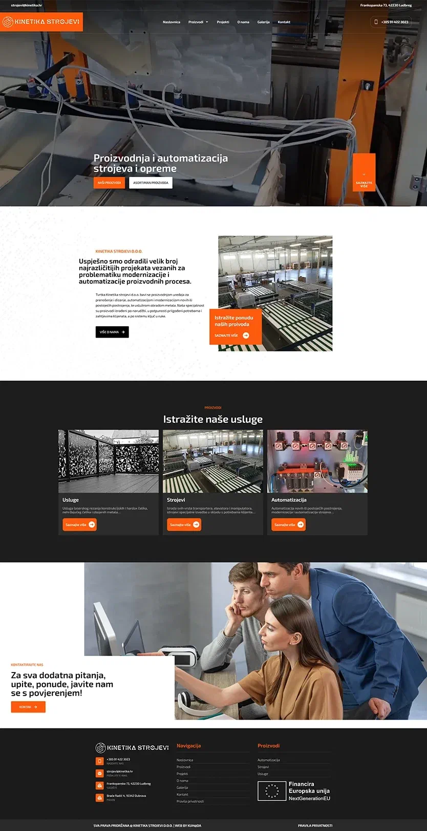 Prikaz web stranice Kinetika strojevi d.o.o.