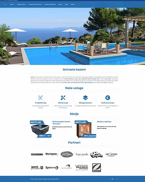 Prikaz web stranice BAZENI ASTRACIA