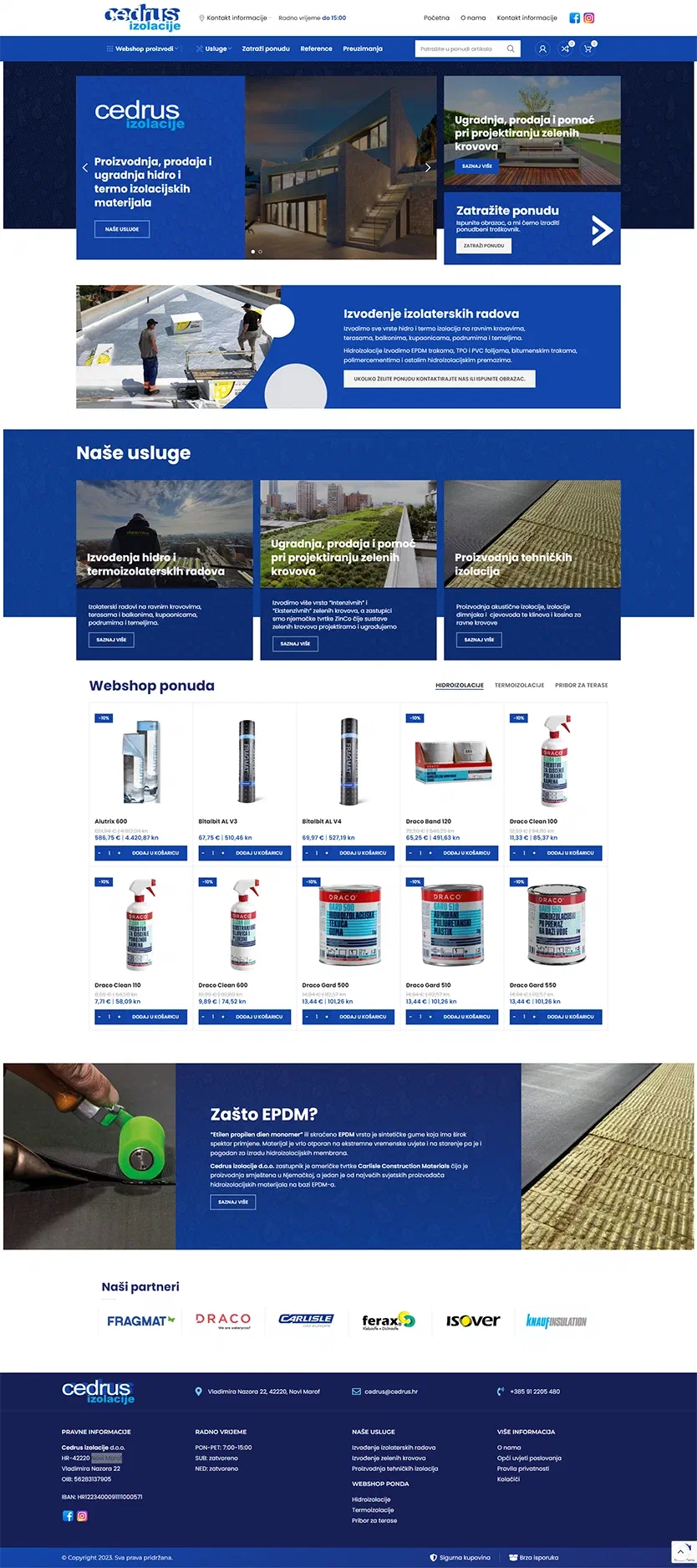 Prikaz web stranice Cedrus – Novi Marof