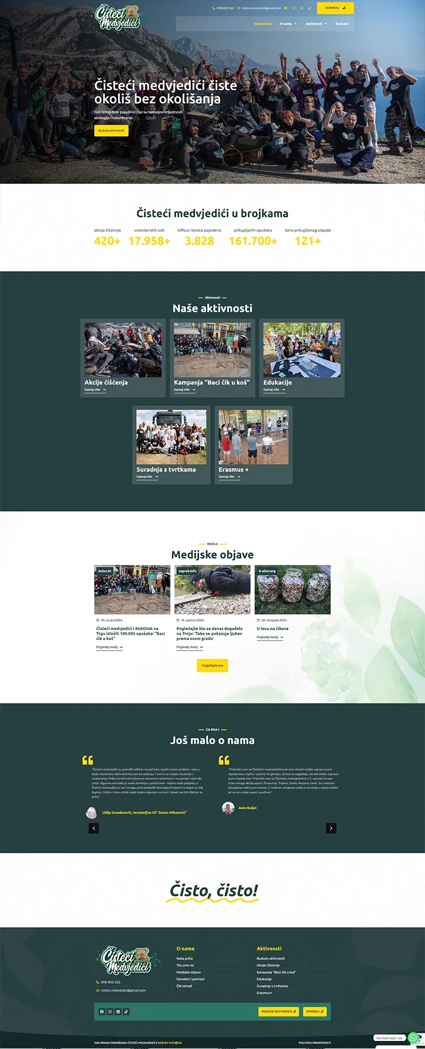 Prikaz web stranice Čisteći Medvjedići