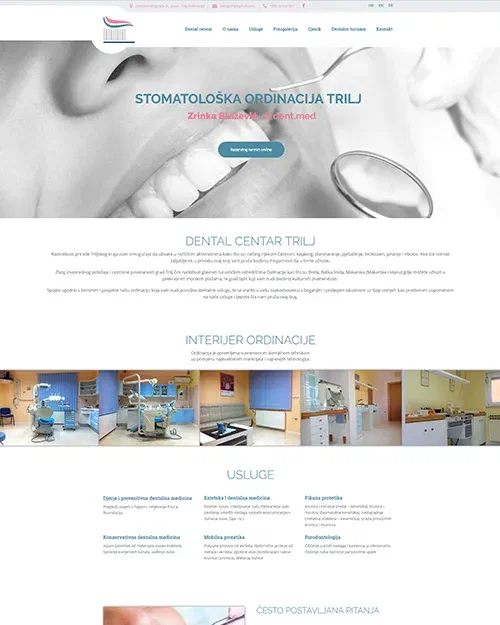 Prikaz web stranice Dental centar Trilj – Ordinacija dentalne medicine