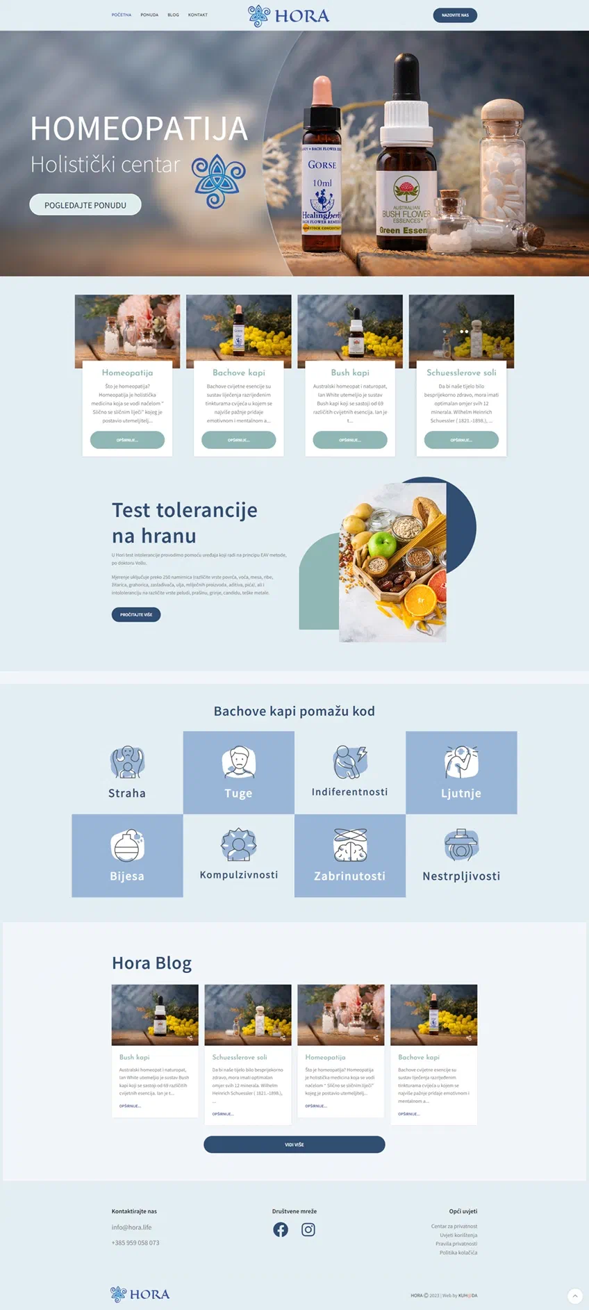 Prikaz web stranice Holistički Center HORA