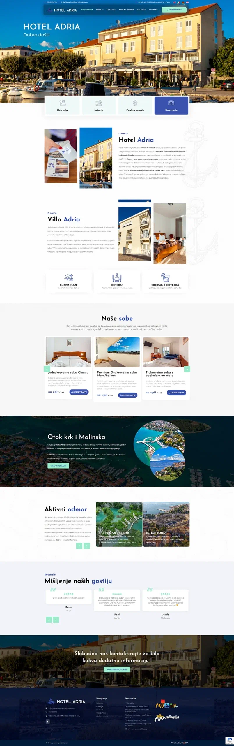 Prikaz web stranice Hotel Adria