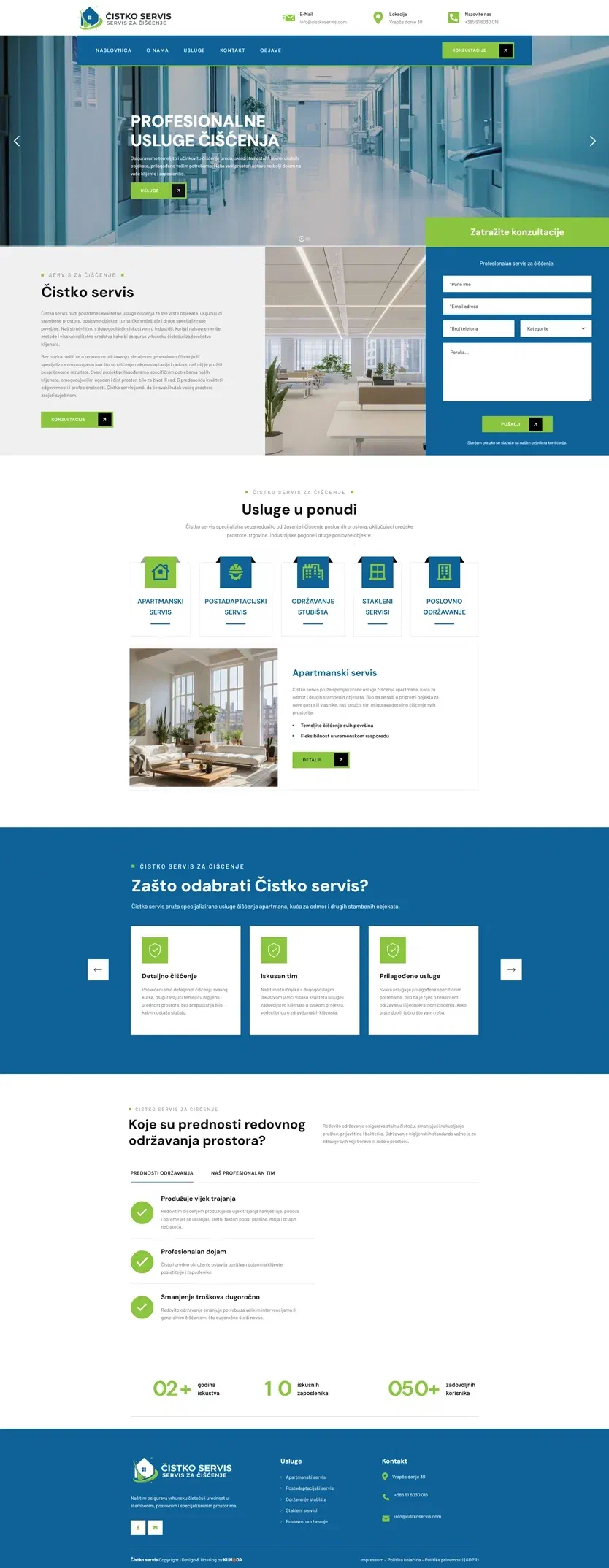 Prikaz web stranice Čistko servis za čišćenje