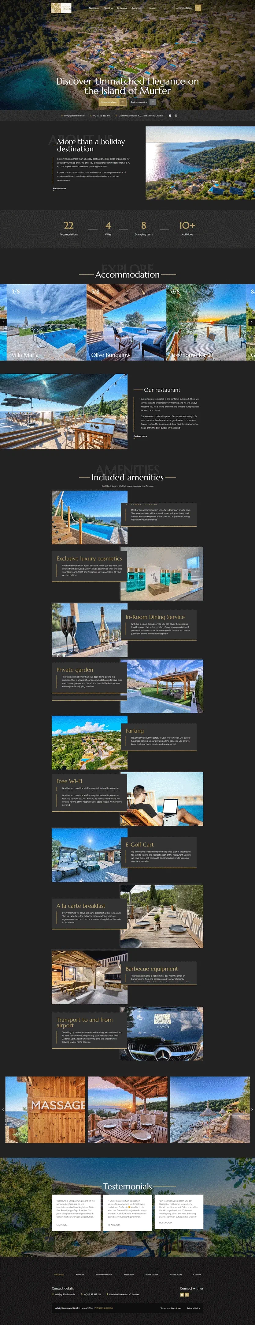 Prikaz web stranice Golden Haven