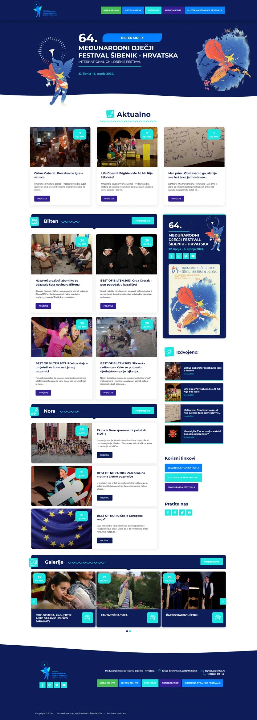 Prikaz web stranice MEĐUNARODNI DJEČJI FESTIVAL BILTEN