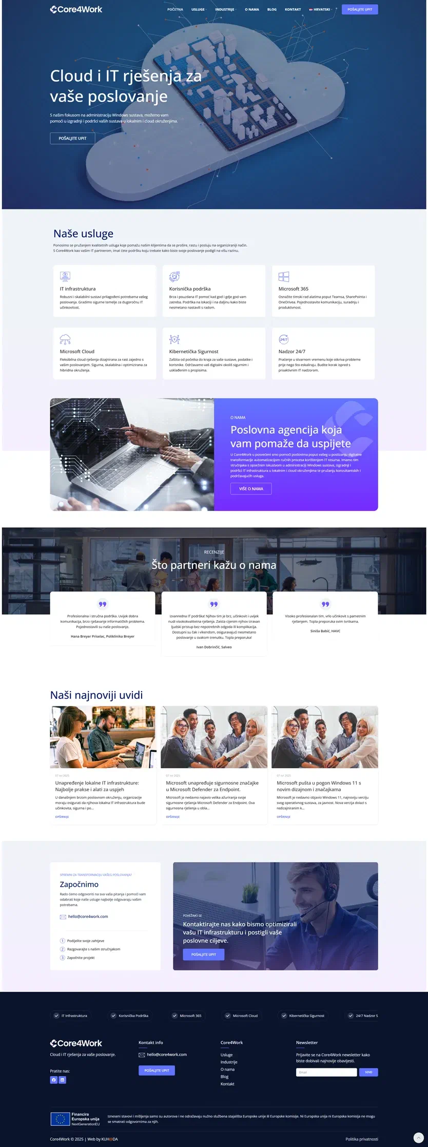 Prikaz web stranice Core4work