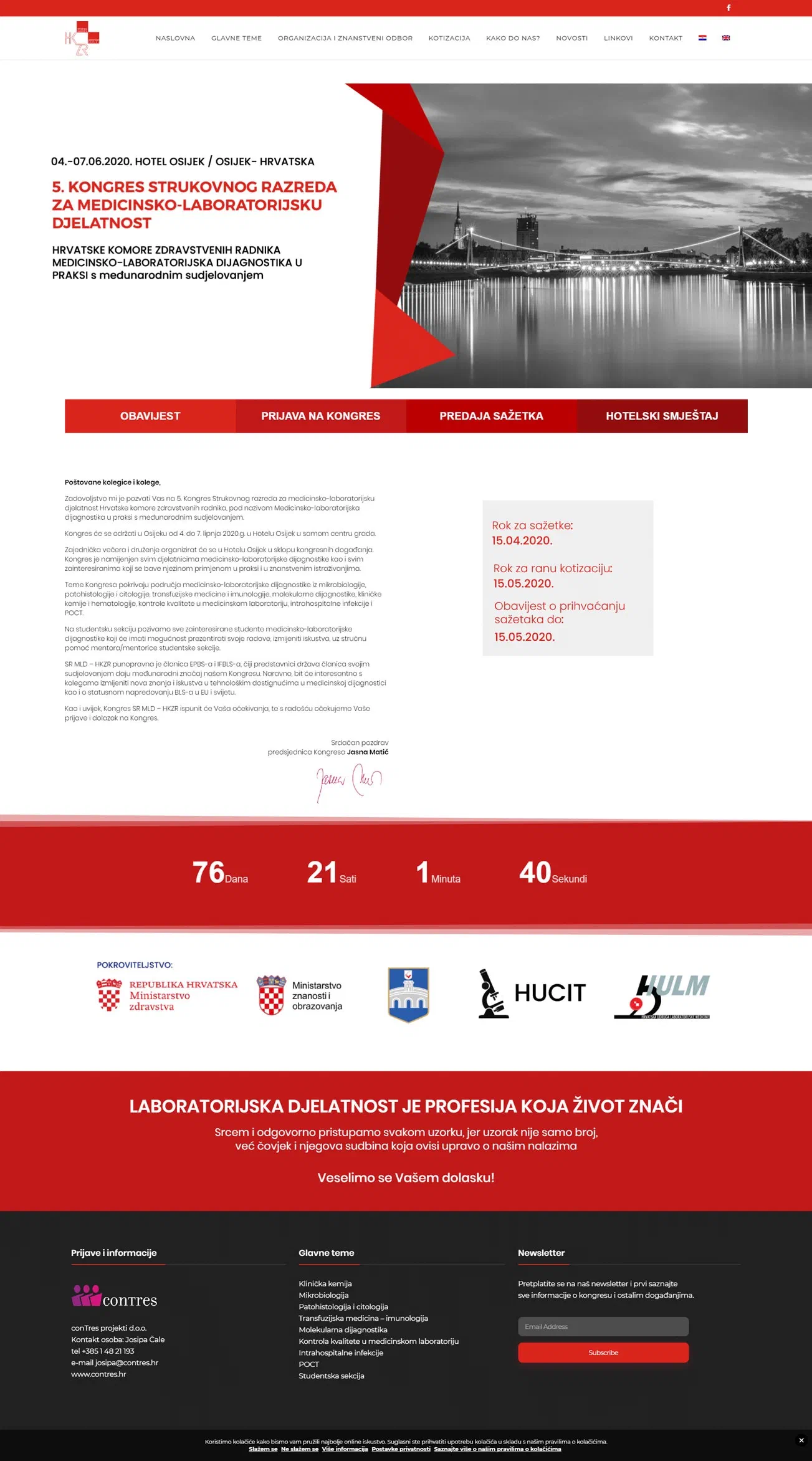 Prikaz web stranice Strukovni razred za medicinsko-laboratorijsku djelatnost