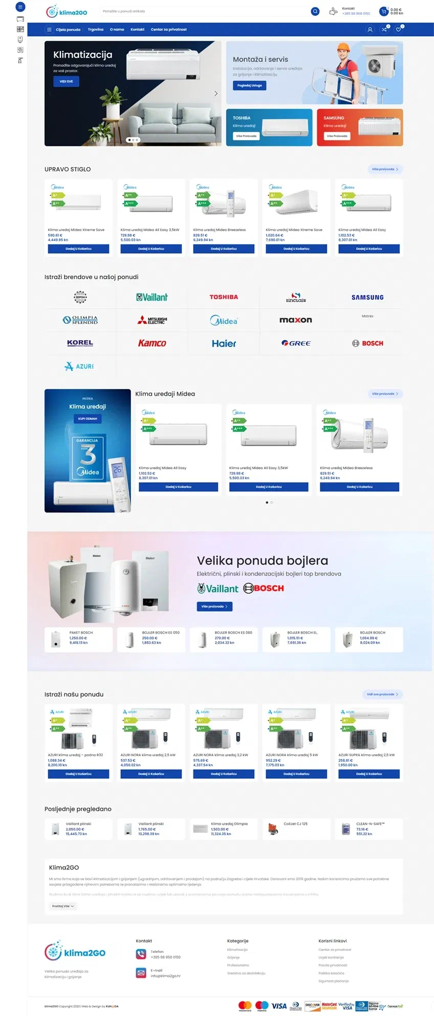 Prikaz web stranice KLIMA2GO