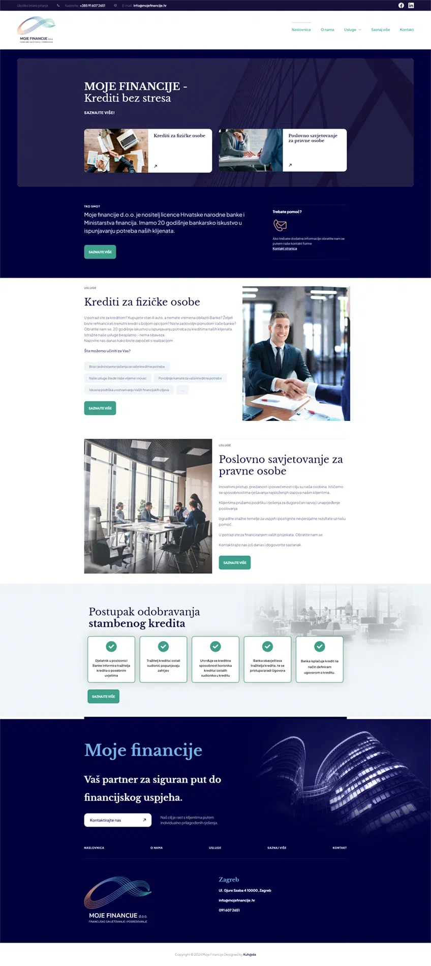Prikaz web stranice Moje financije d.o.o.