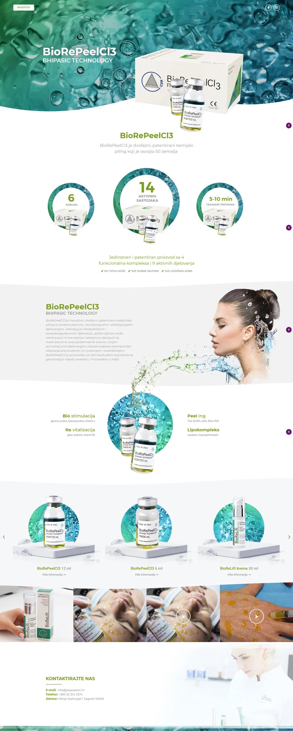 Prikaz web stranice Sky estetic BioRePeel
