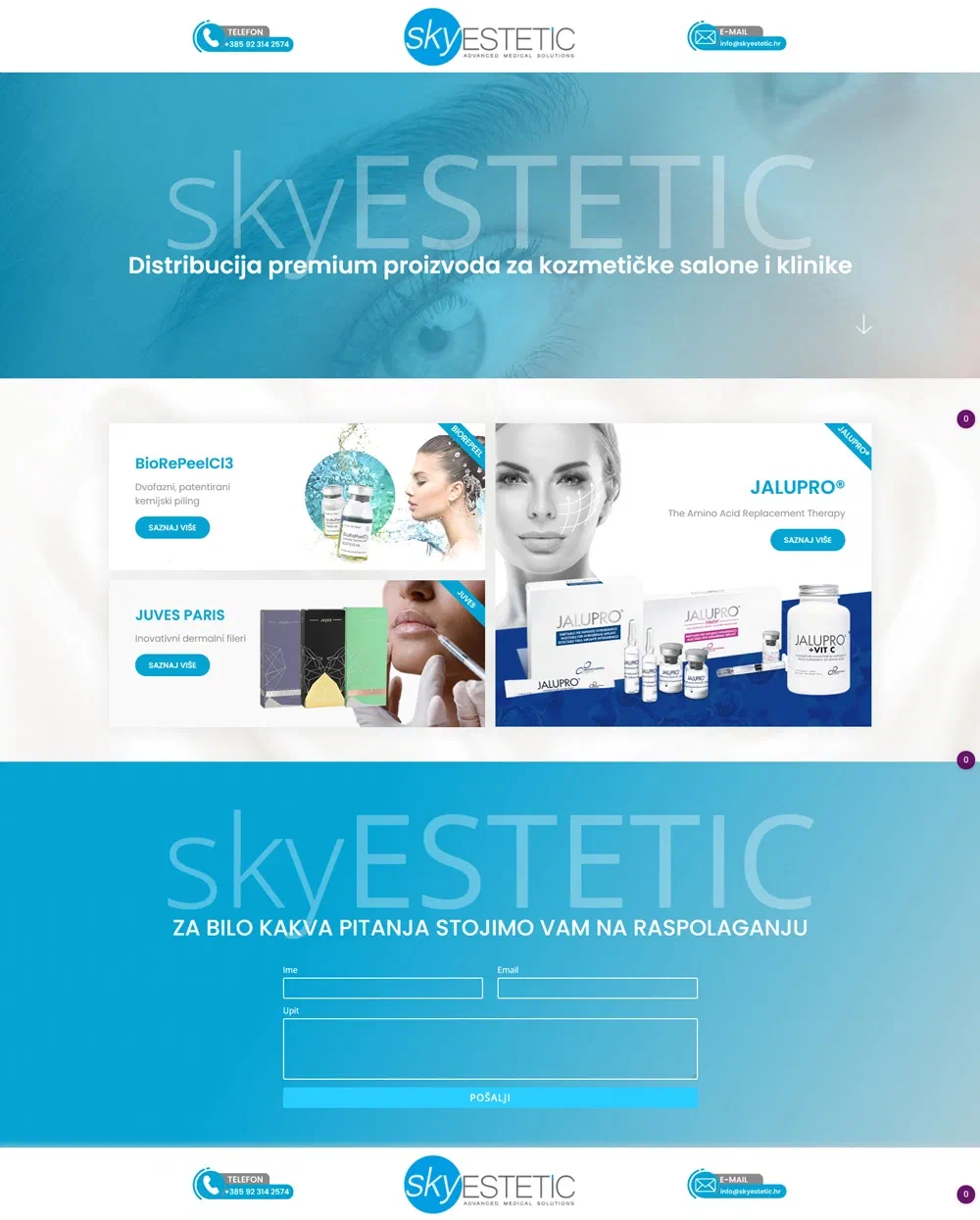 Prikaz web stranice Sky estetic