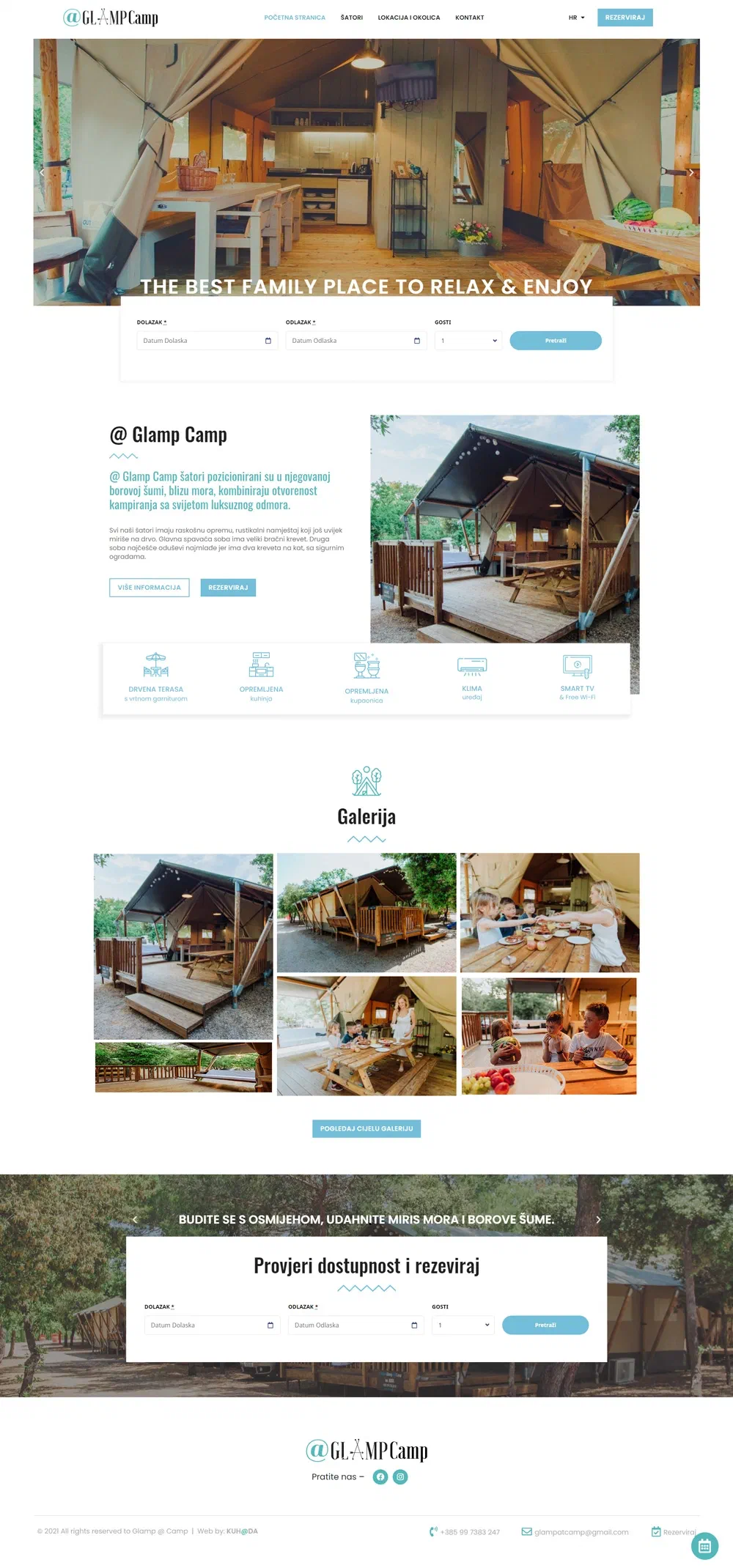 Prikaz web stranice Glamping and Camping