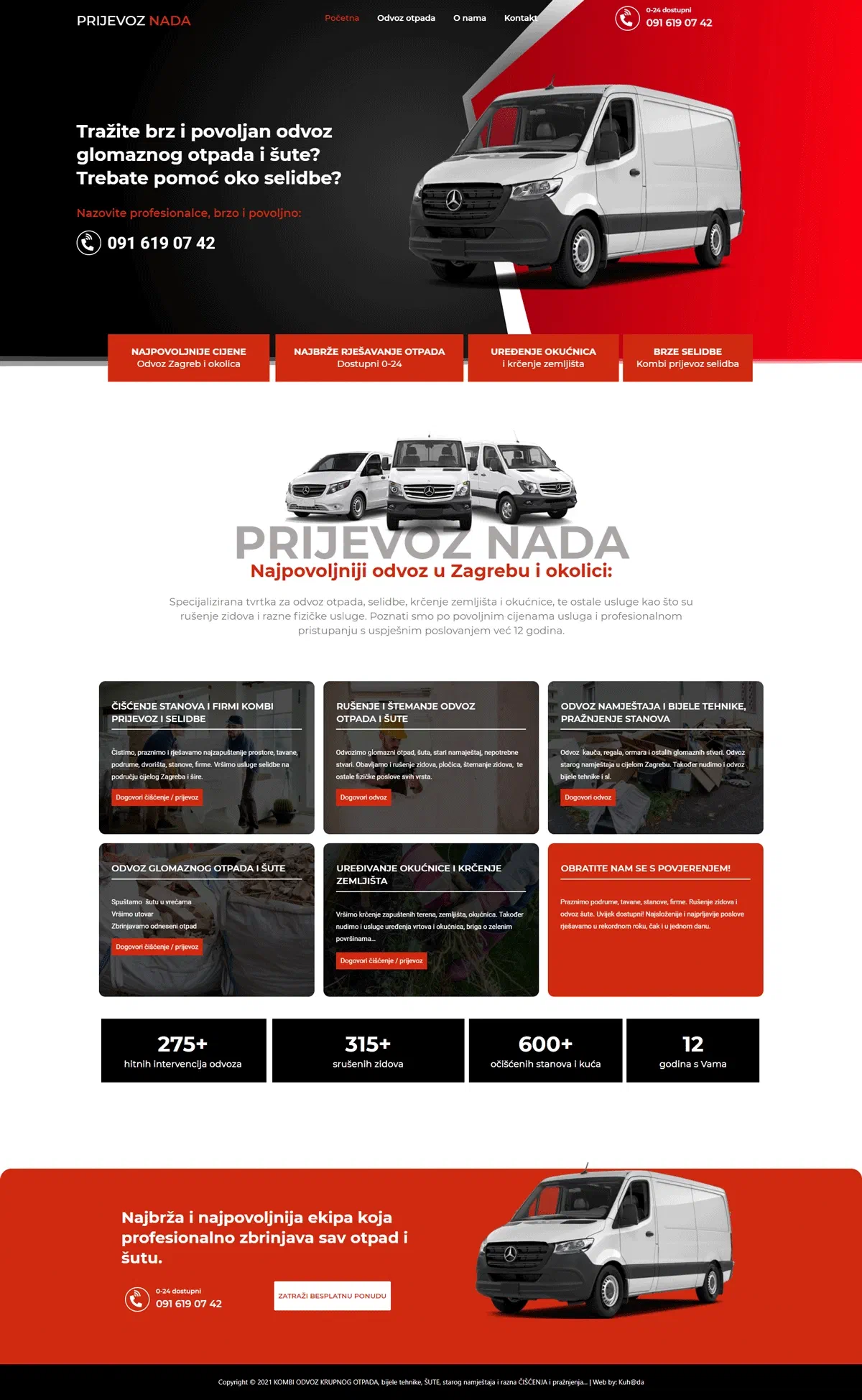 Prikaz web stranice Prijevoz NADA