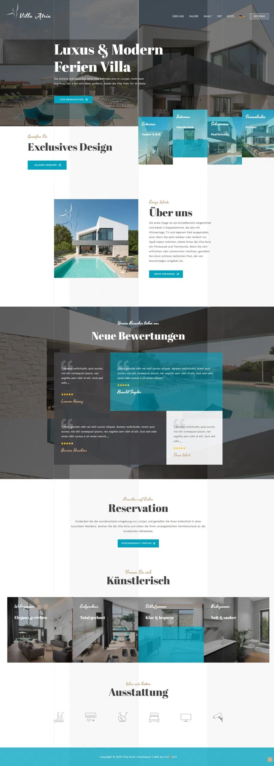 Prikaz web stranice Villa Atria