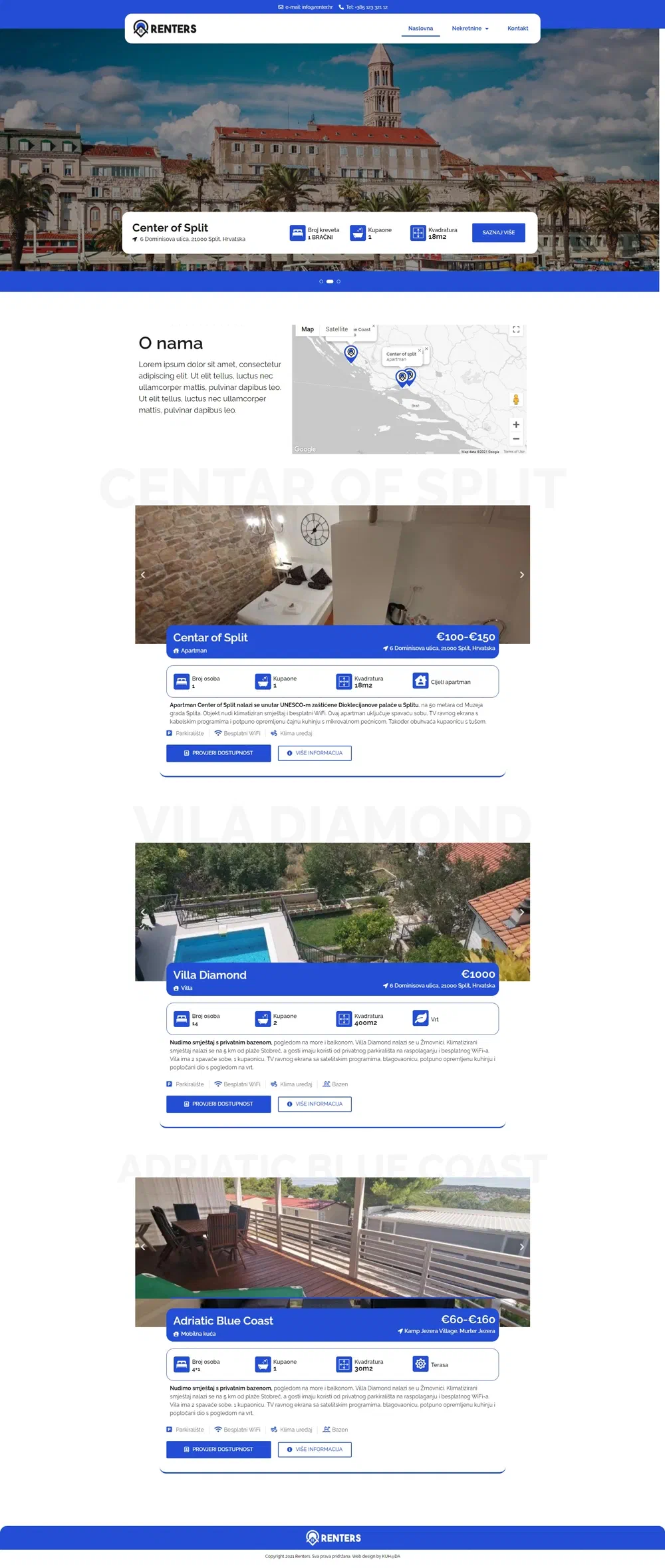 Prikaz web stranice RENTERS