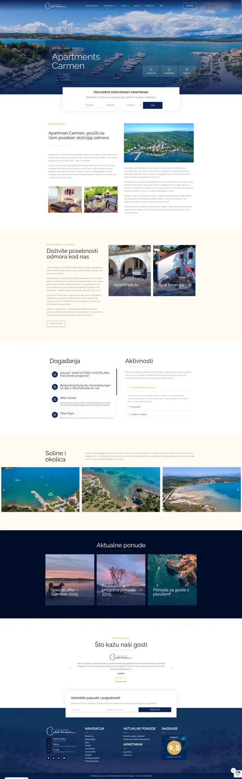 Prikaz web stranice Apartman Carmen