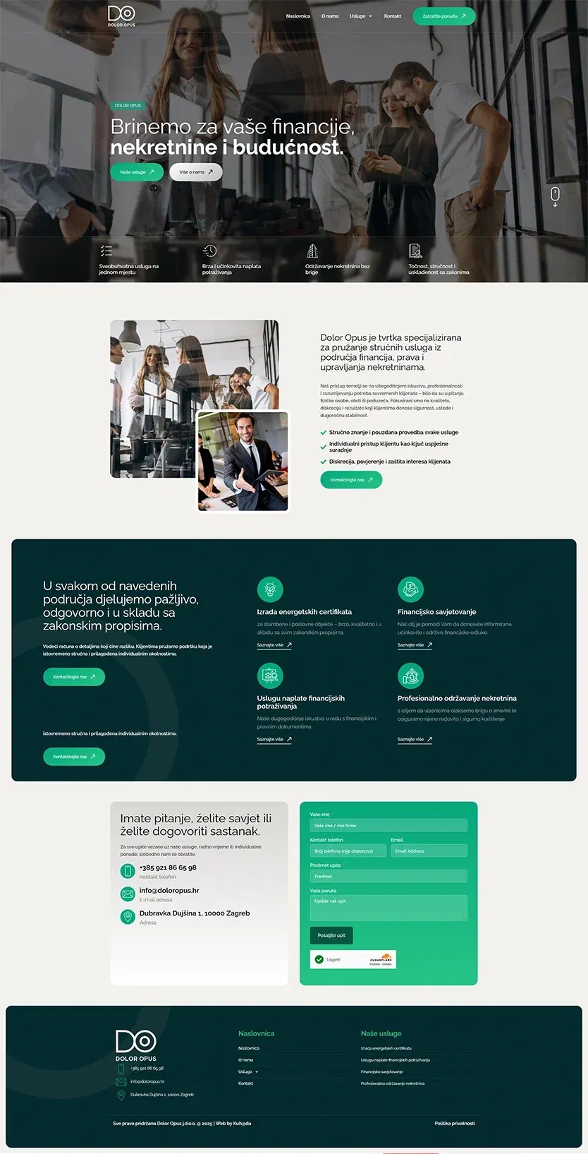 Prikaz web stranice Dolor Opus