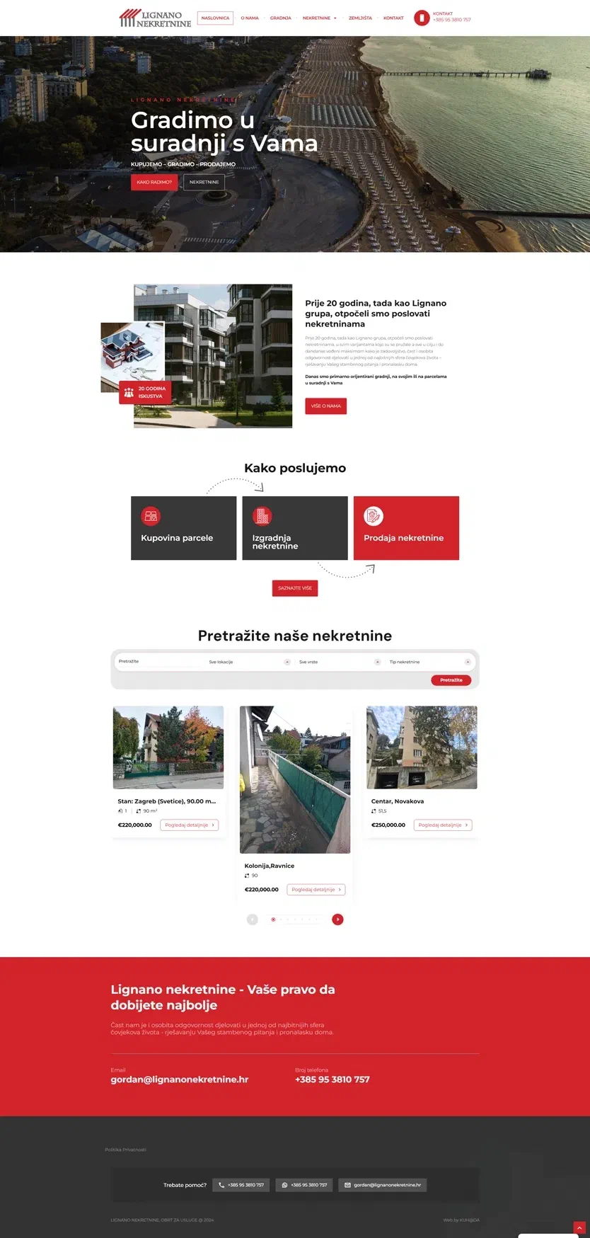 Prikaz web stranice Lignano nekretnine