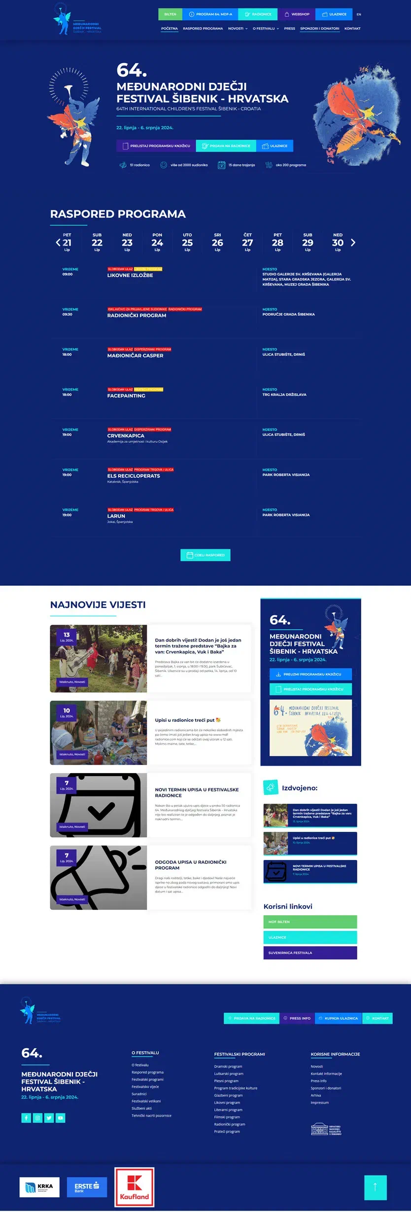 Prikaz web stranice MEĐUNARODNI DJEČJI FESTIVAL – ŠIBENIK