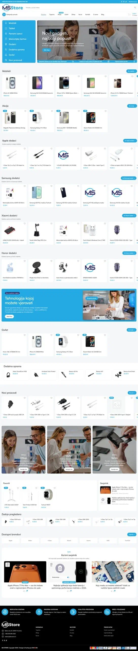 Prikaz web stranice MsStore