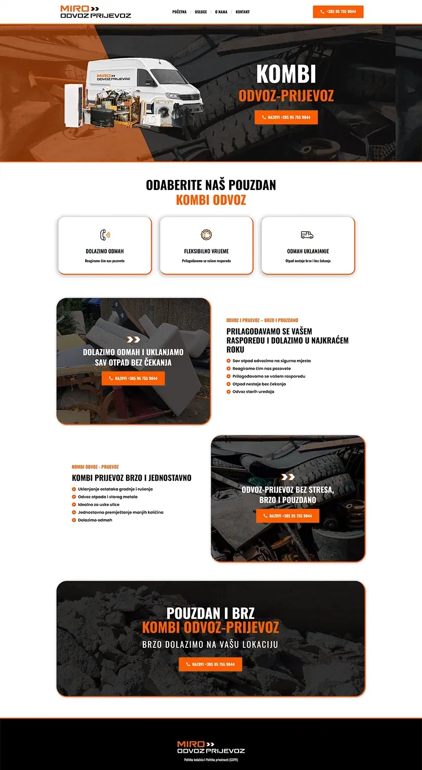 Prikaz web stranice Miro otkup i odvoz