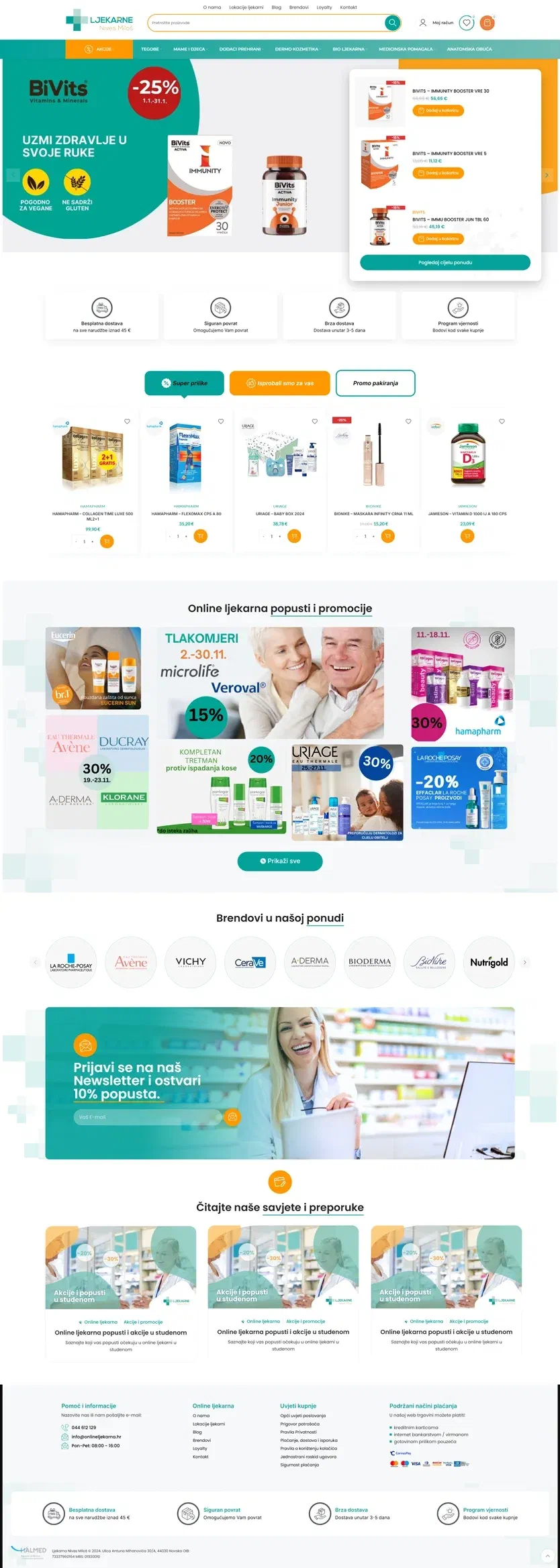 Prikaz web stranice Ljekarna Nives Miloš