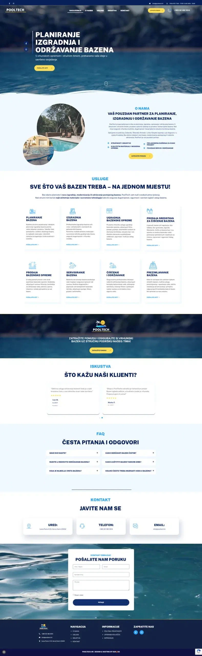 Prikaz web stranice PoolTech d.o.o.