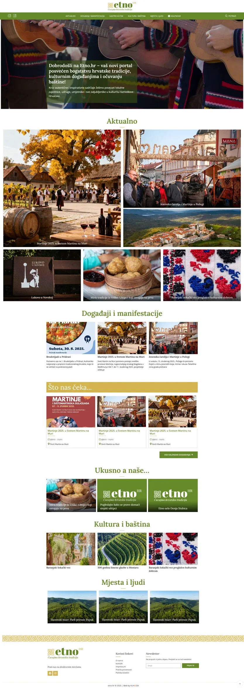 Prikaz web stranice Etno Hr.