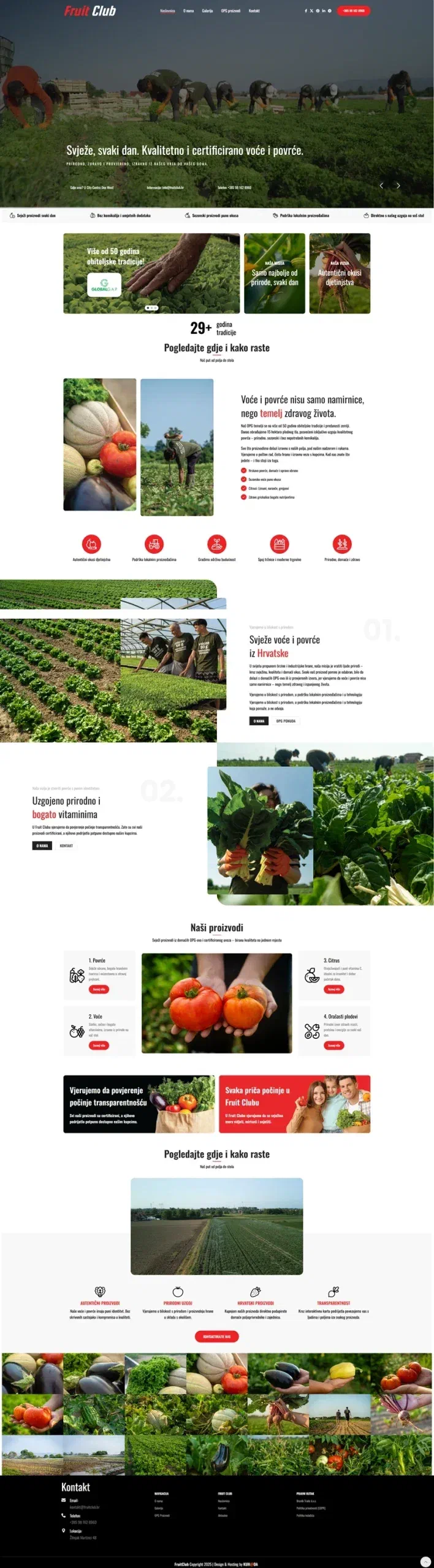 Prikaz web stranice Fruit Clubu
