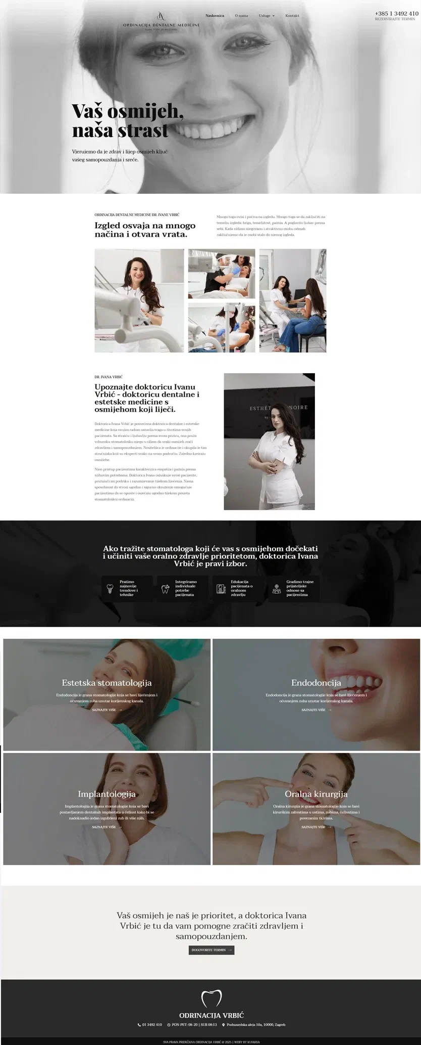 Prikaz web stranice Dentalna ordinacija Ivana Vrbić