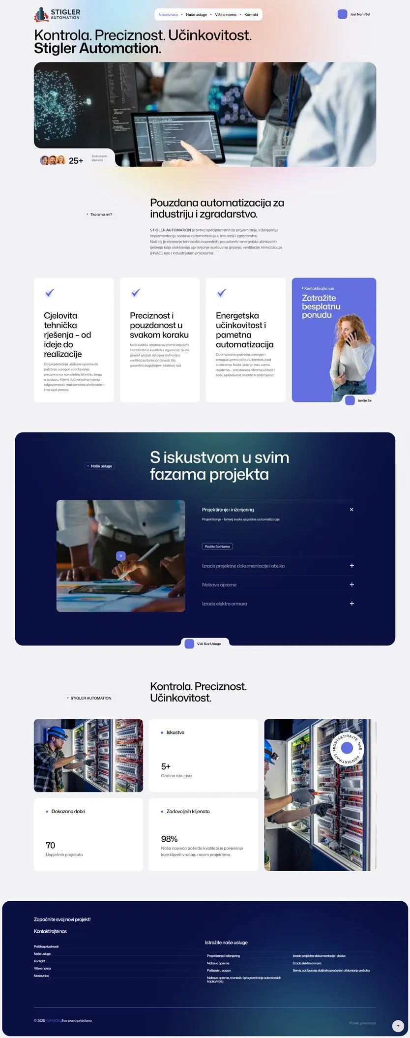 Prikaz web stranice Stigler automation