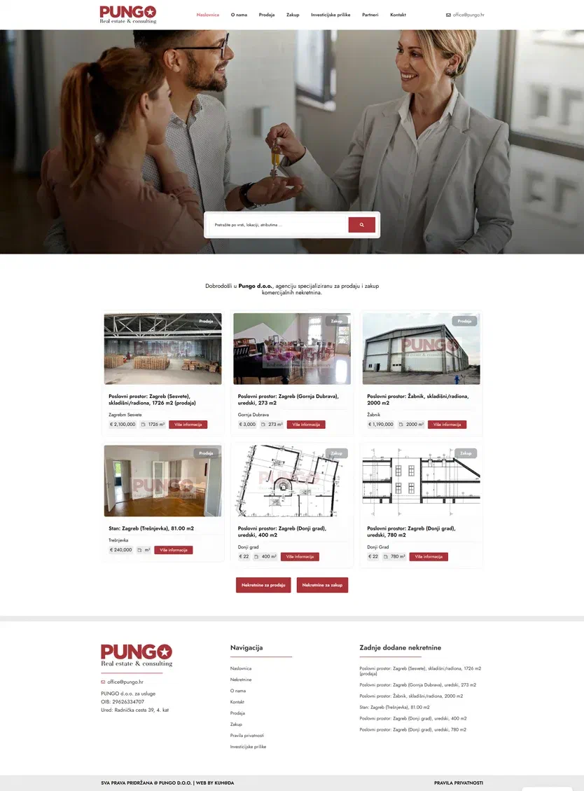 Prikaz web stranice Pungo d.o.o.