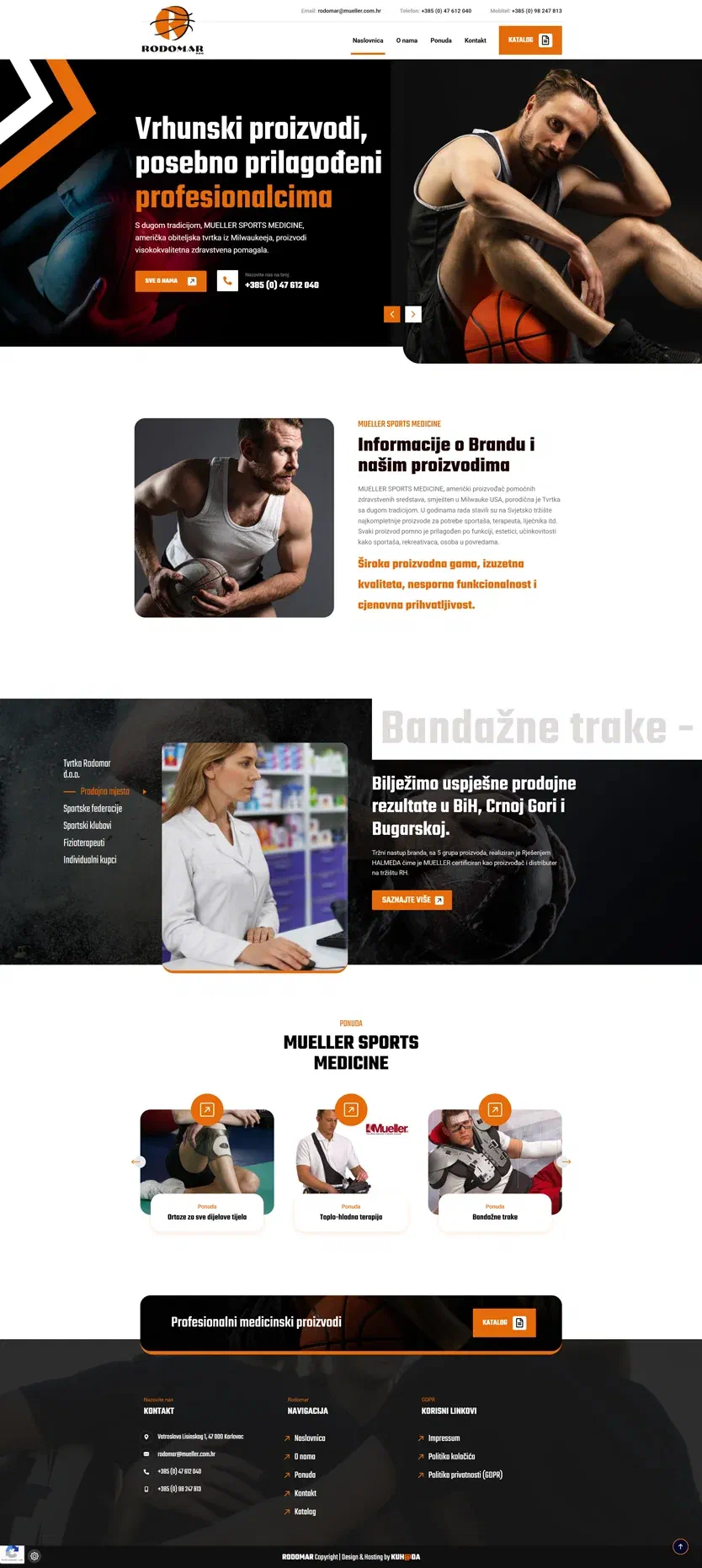 Prikaz web stranice MUELLER SPORTS MEDICINE