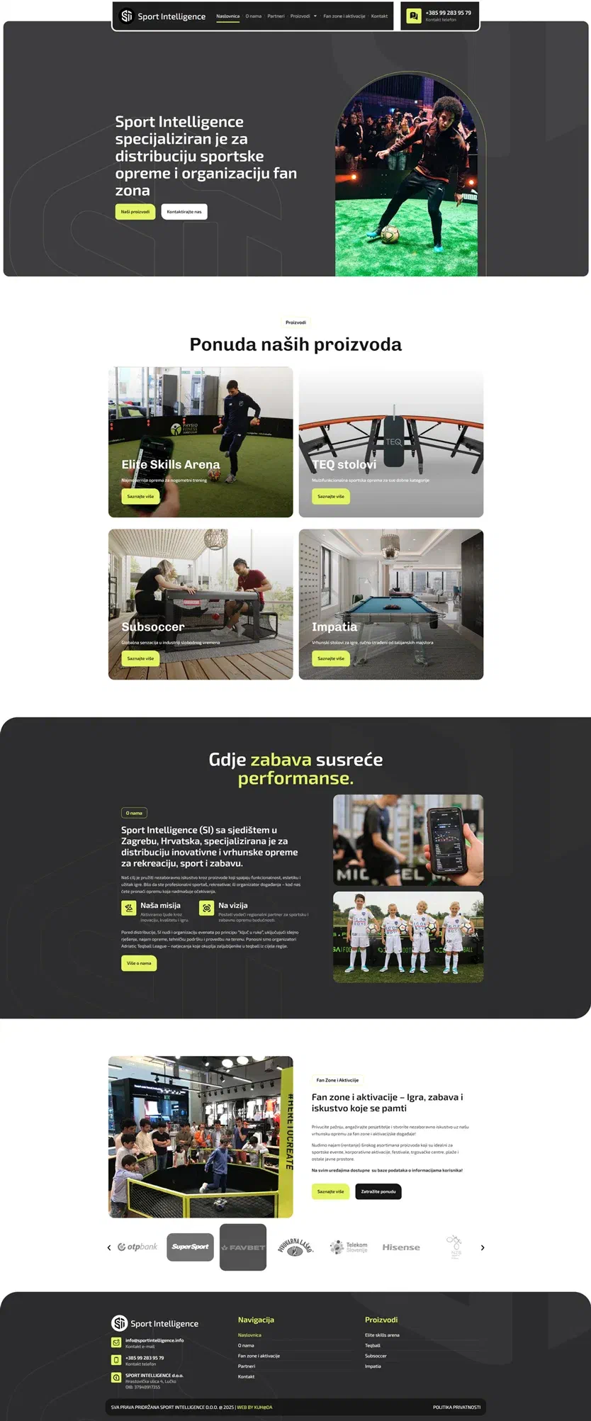 Prikaz web stranice Sport Intelligence