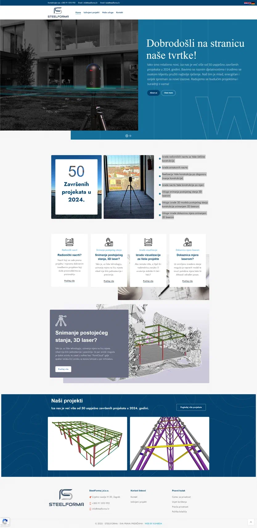 Prikaz web stranice Steelforma
