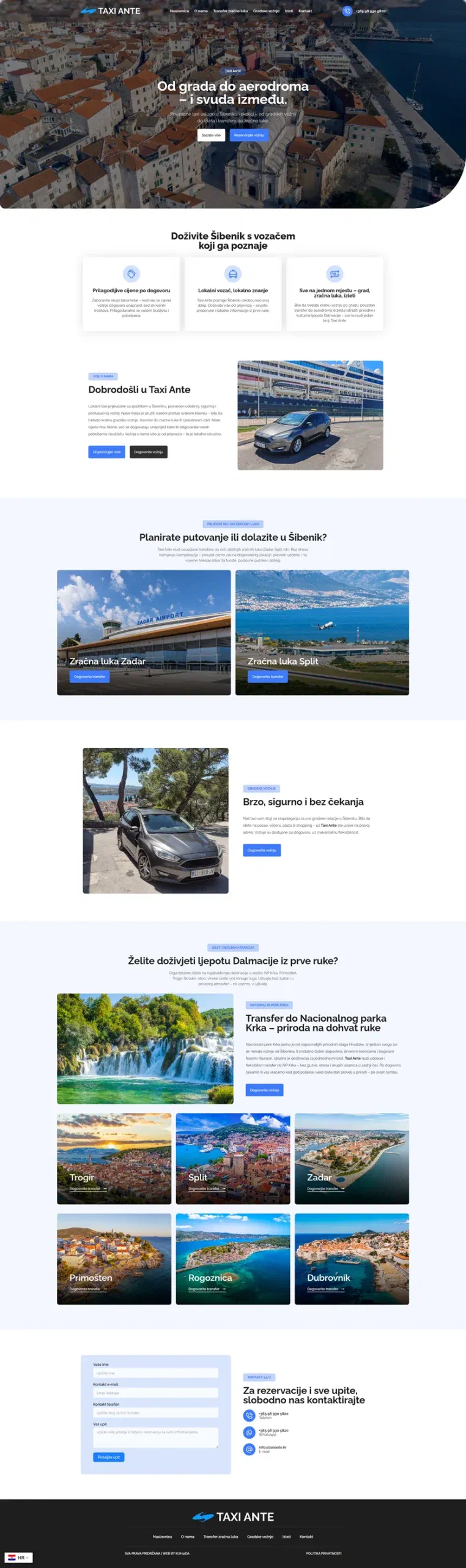 Prikaz web stranice Taxi Ante