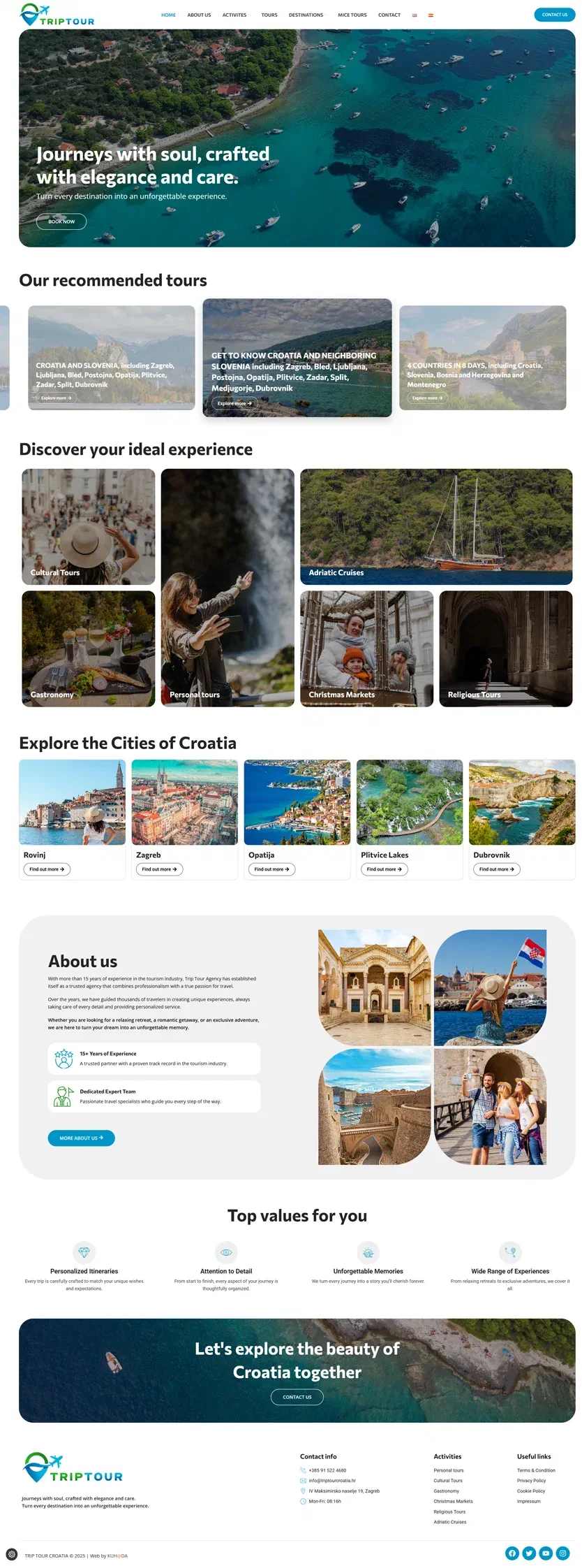 Prikaz web stranice Trip Tour Agency