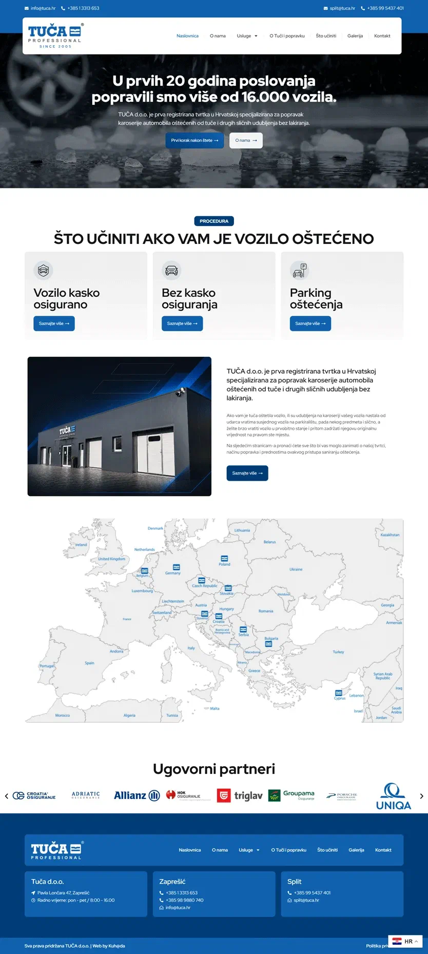 Prikaz web stranice TUČA d.o.o.