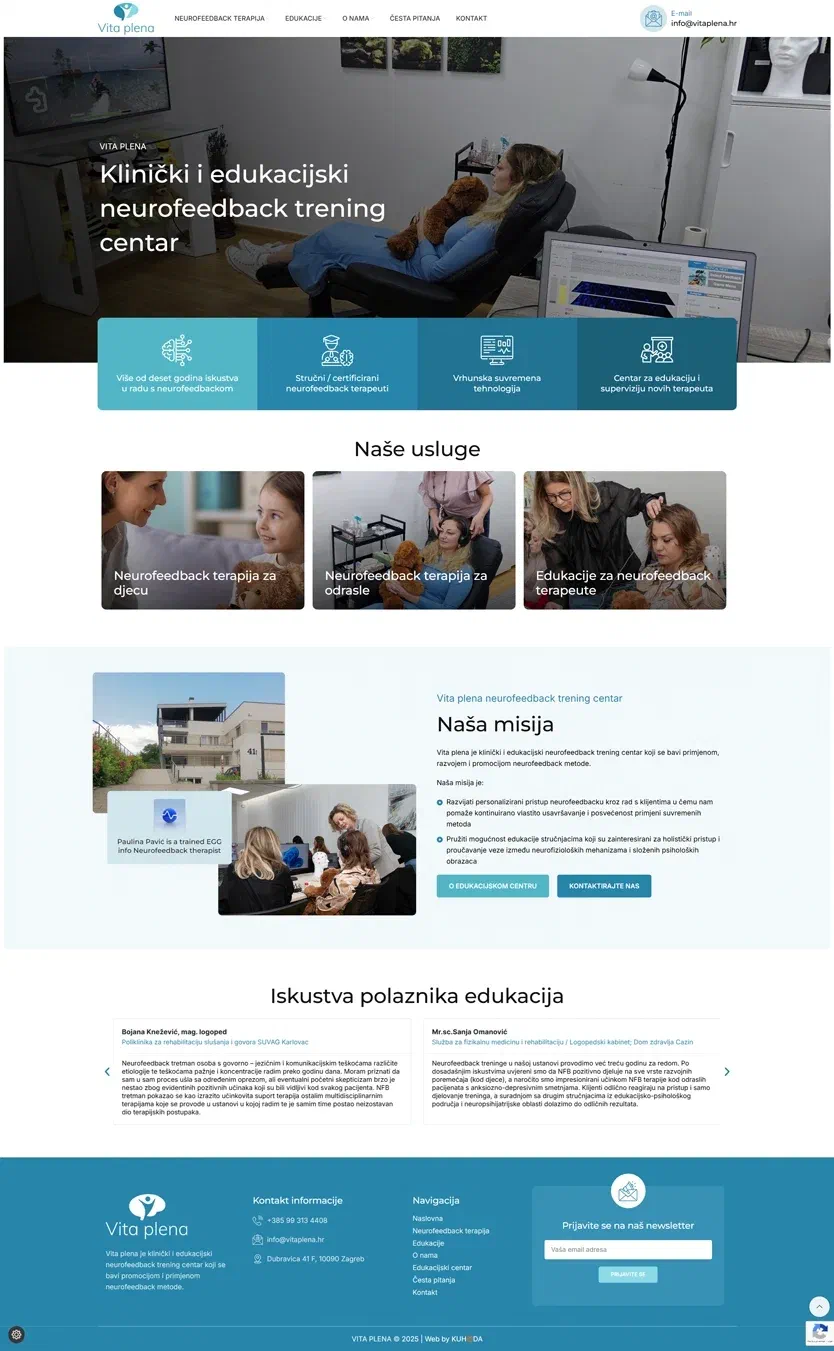 Prikaz web stranice Vita plena