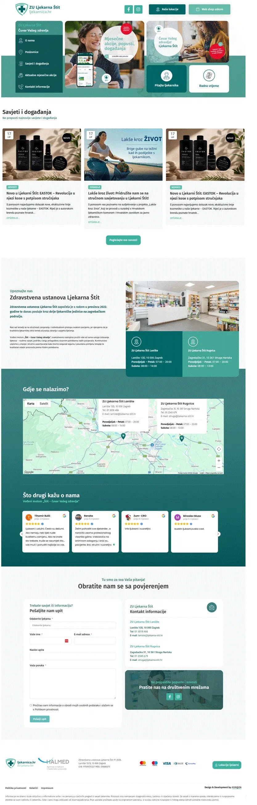 Prikaz web stranice Ljekarna Štit